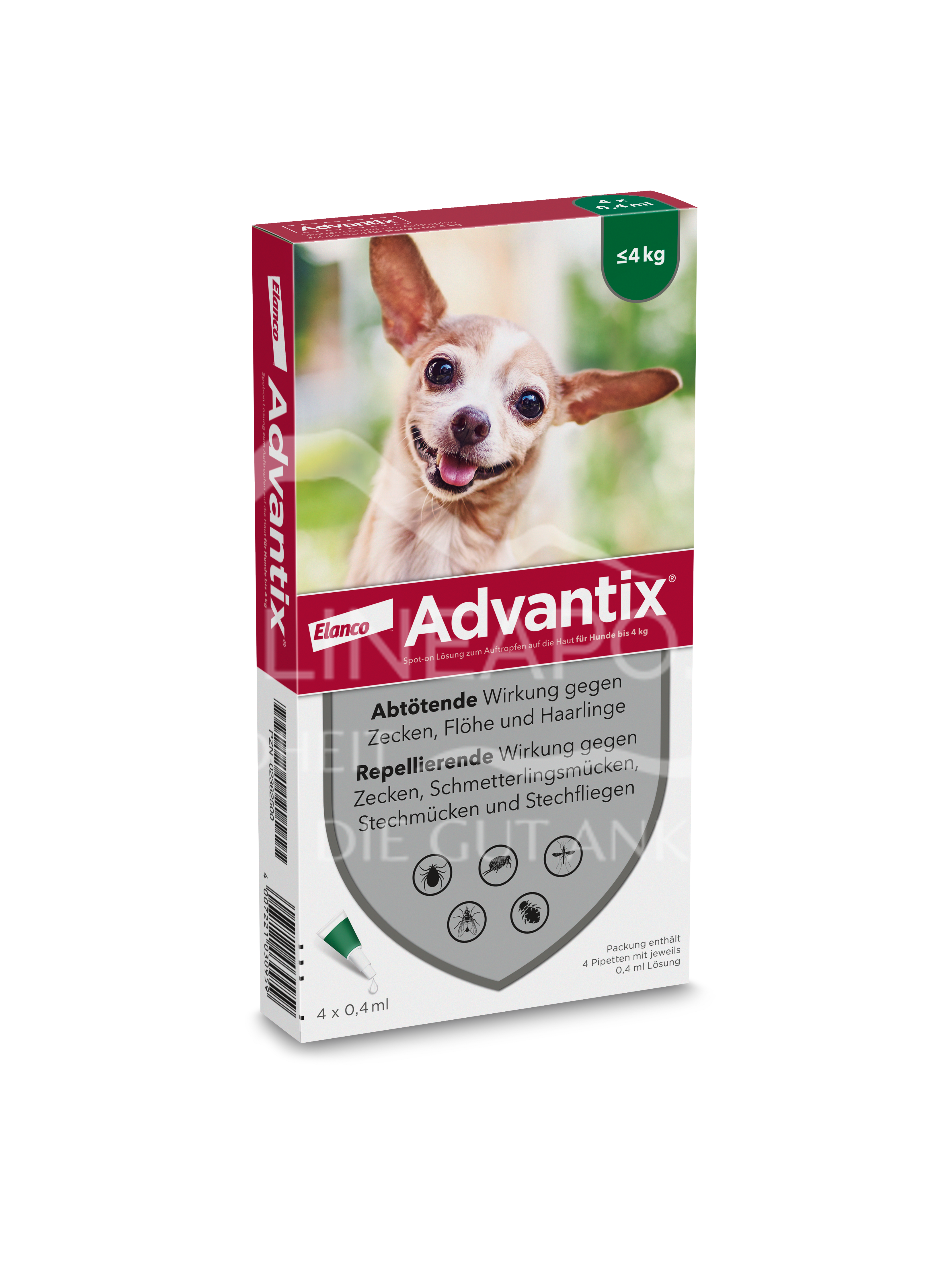 Advantix Spot-on Lösung zum Auftropfen auf die Haut für Hunde bis 4 kg
