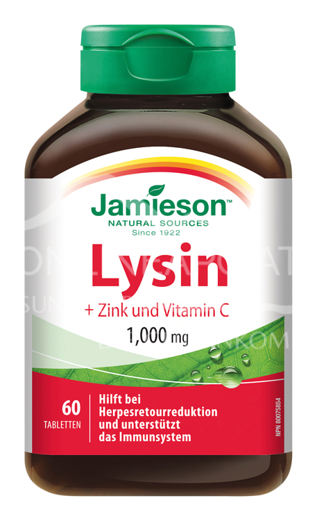 Jamieson Lysin + Zink und Vitamin C 1000 mg Tabletten