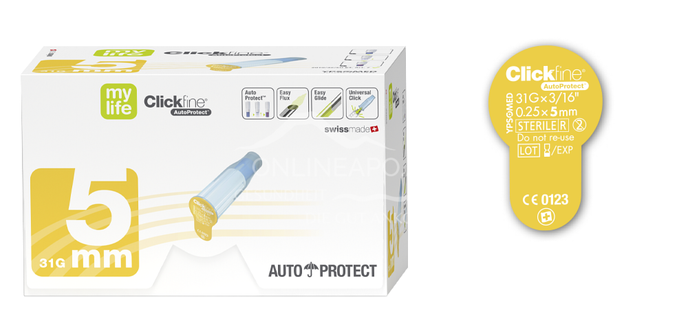 mylife Clickfine AutoProtect 31G 0,25 x 5 mm
