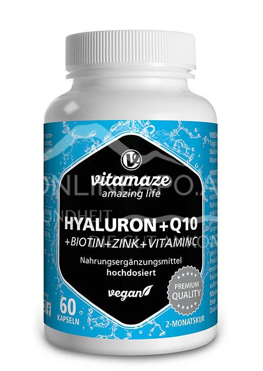 Vitamaze Hyaluronsäure + Coenzym Q10 vegan Kapseln