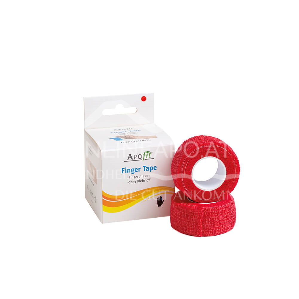 APOfit Fingertape rot 2,5 cm x 4,5 m