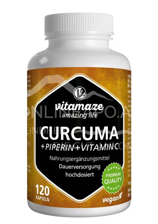Vitamaze Curcuma + Piperin + Vitamin C Kapseln