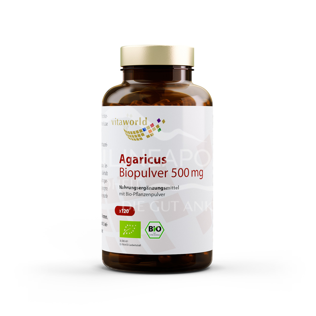 Vitaworld Agaricus Biopulver 500 mg Kapseln