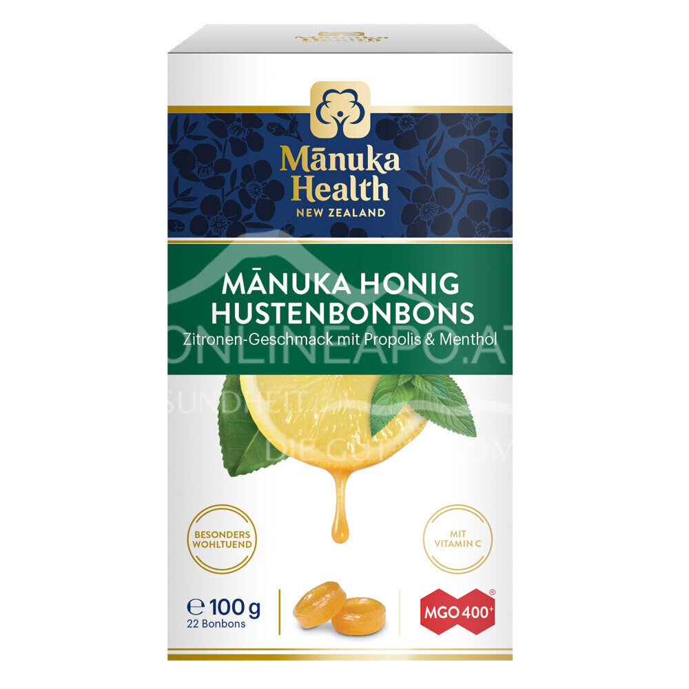Mānuka Health Hustenbonbons Zitrone mit Propolis und Menthol MGO 400+