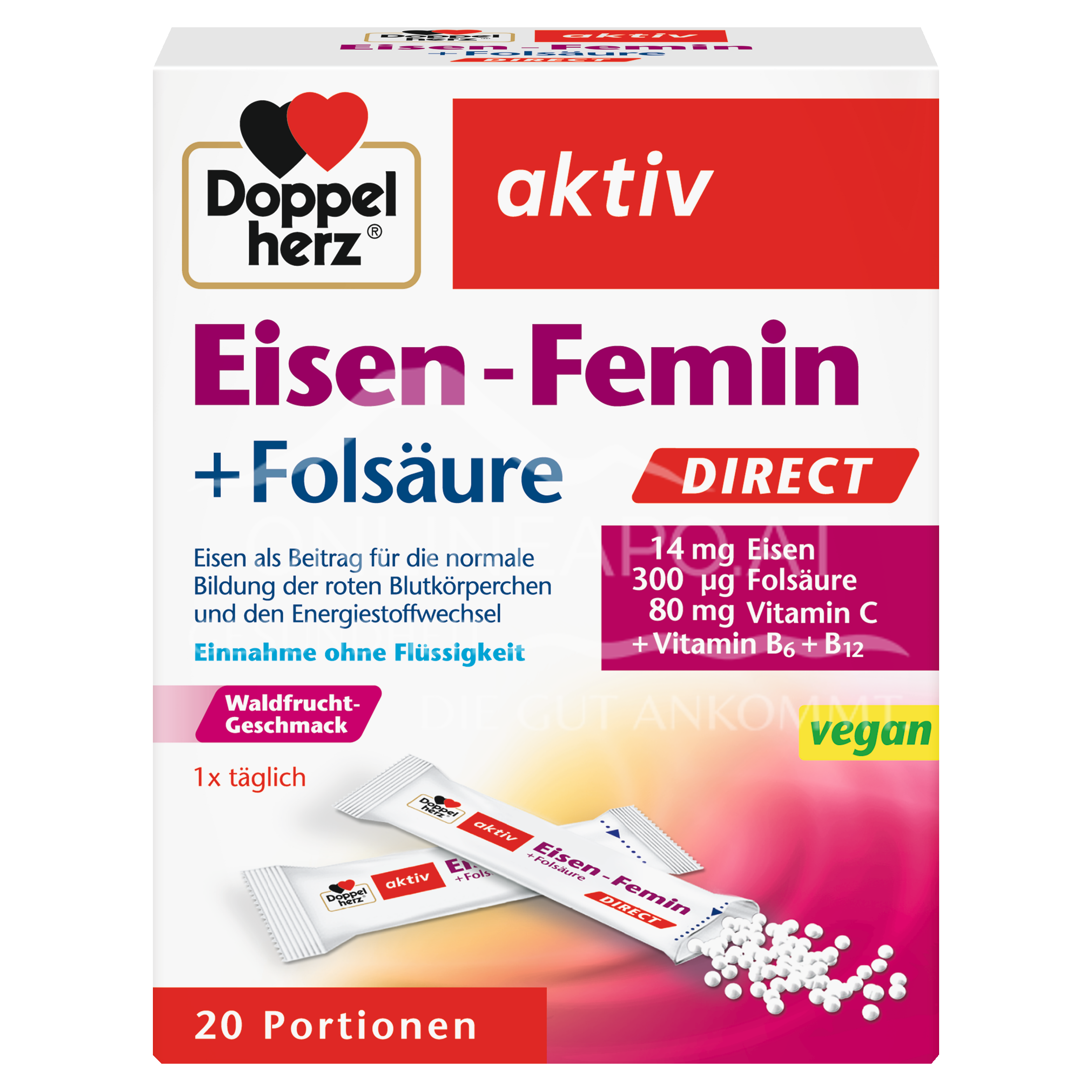 Doppelherz aktiv Eisen-Femin + Folsäure DIRECT Sticks