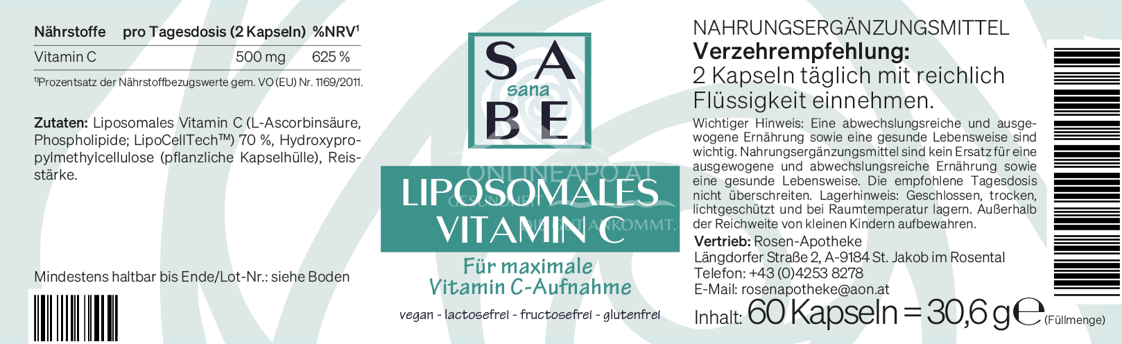 SABE sana Liposomales Vitamin C Kapseln