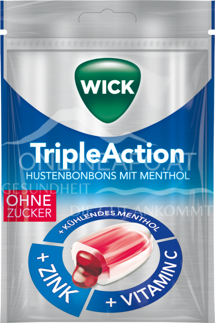 Wick TripleAction Hustenbonbons mit Menthol & Cassis