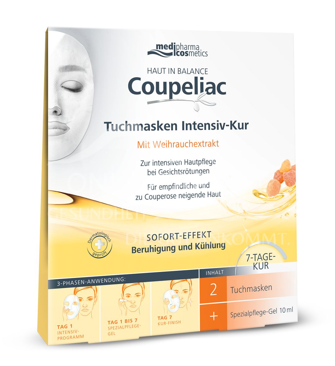 medipharma cosmetics Haut in Balance Coupeliac Tuchmasken Intensiv-Kur