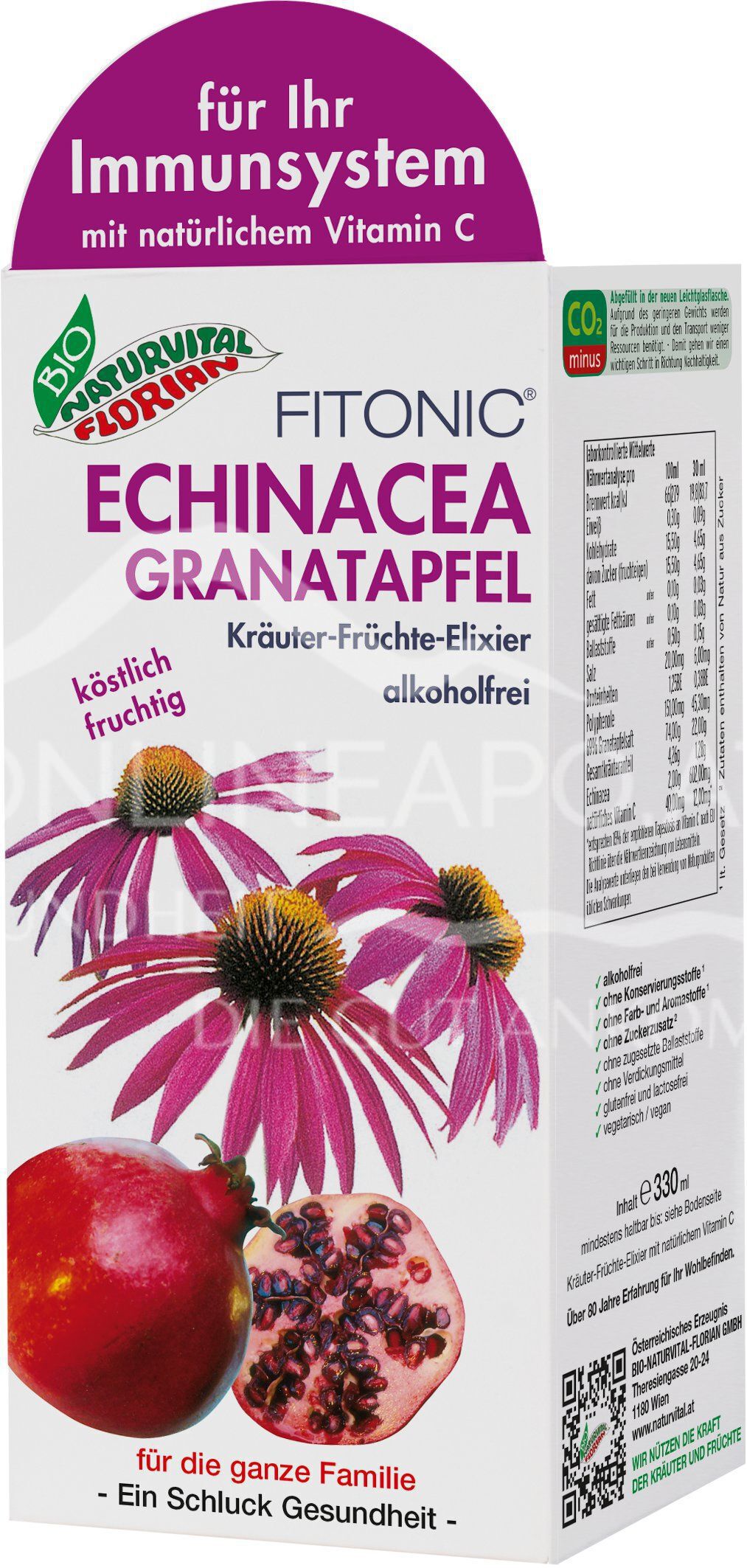 Bio Naturvital Florian Fitonic Echinacea Granatapfel Kräuter-Früchte-Elixier