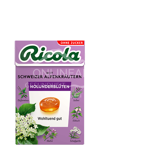 Ricola Holunderblüten Bonbons Zuckerfrei Box