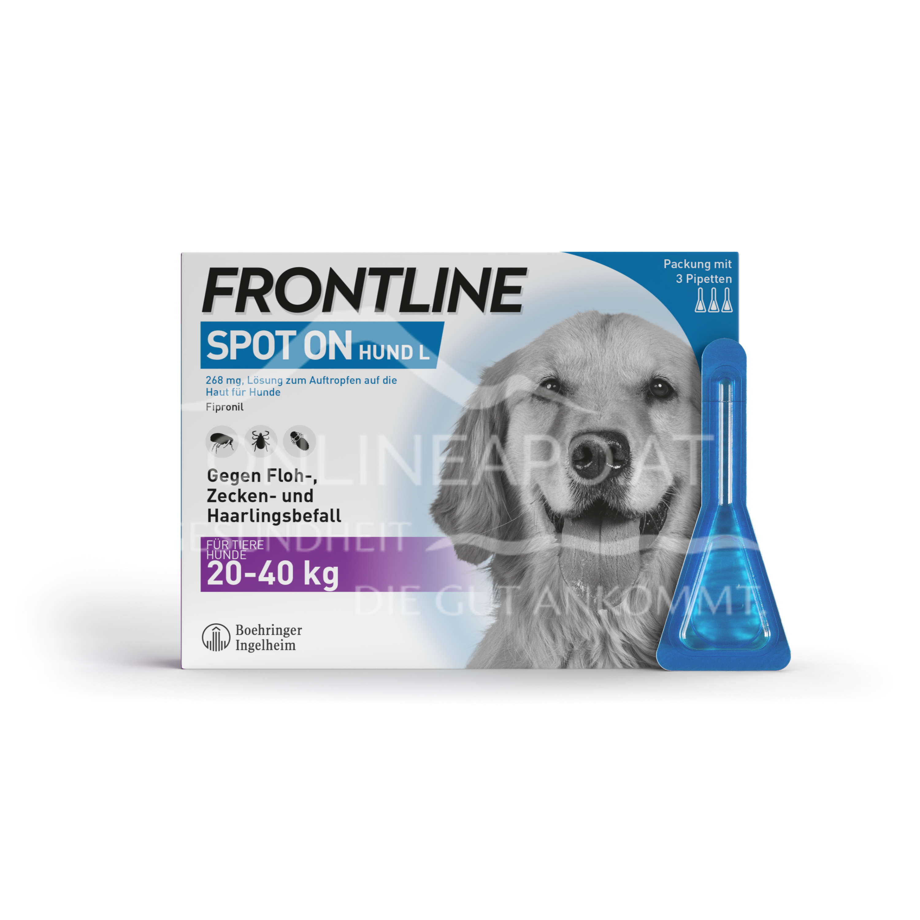Frontline Spot on Große Hunde 268 mg Lösung zum Auftropfen auf die Haut