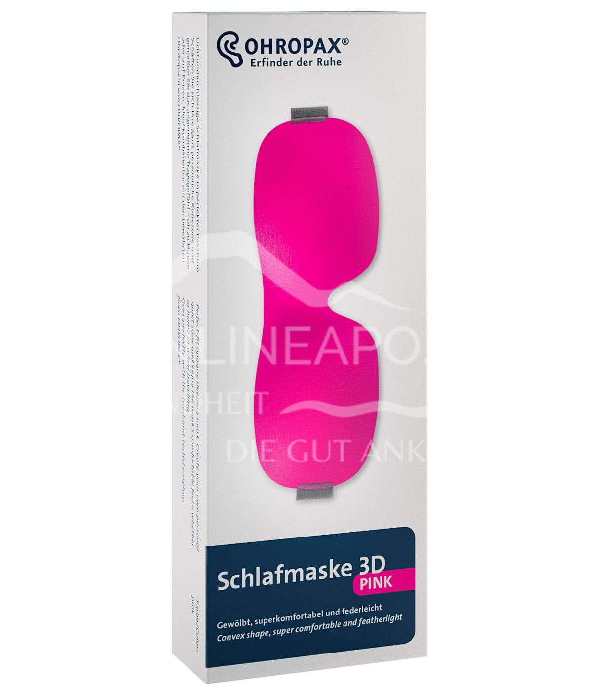Ohropax Schlafmaske 3D Pink mit Aufbewahrungsbeutel
