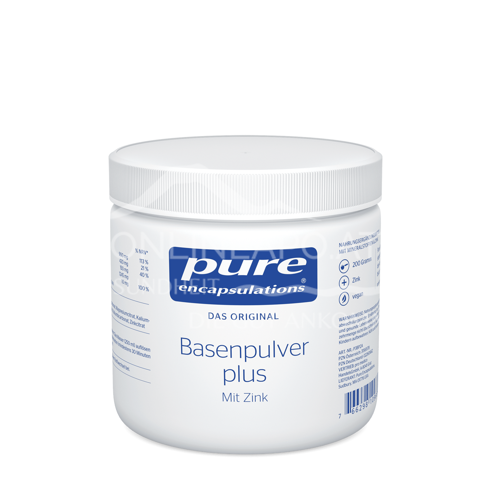 pure encapsulations® Basenpulver plus mit Zink