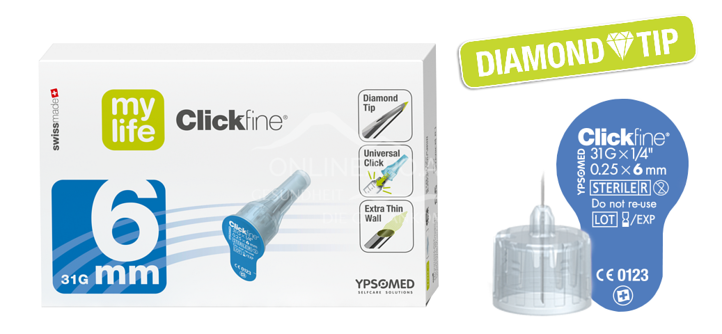 mylife Clickfine DiamondTip 31G 0,25 x 6 mm Pen-Nadeln