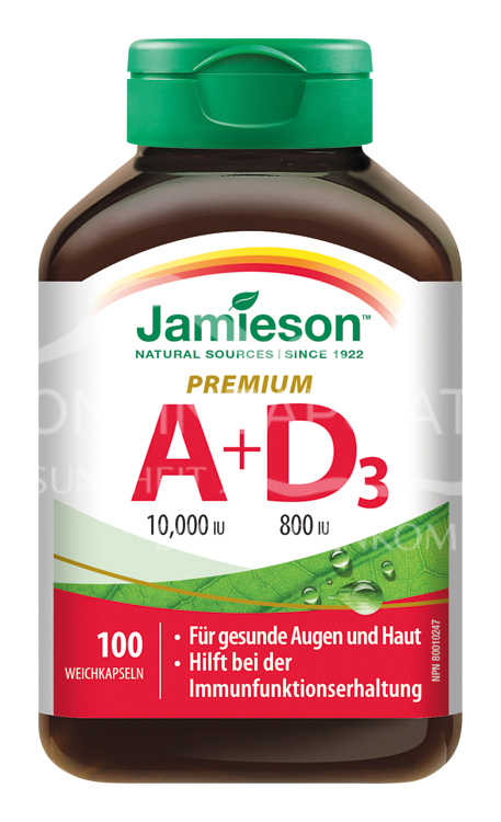 Jamieson Vitamin A & D3 10.000 IU/800 IU Premium Kapseln