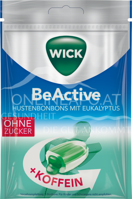Wick BeActive Hustenbonbons Eukalyptus mit Koffein