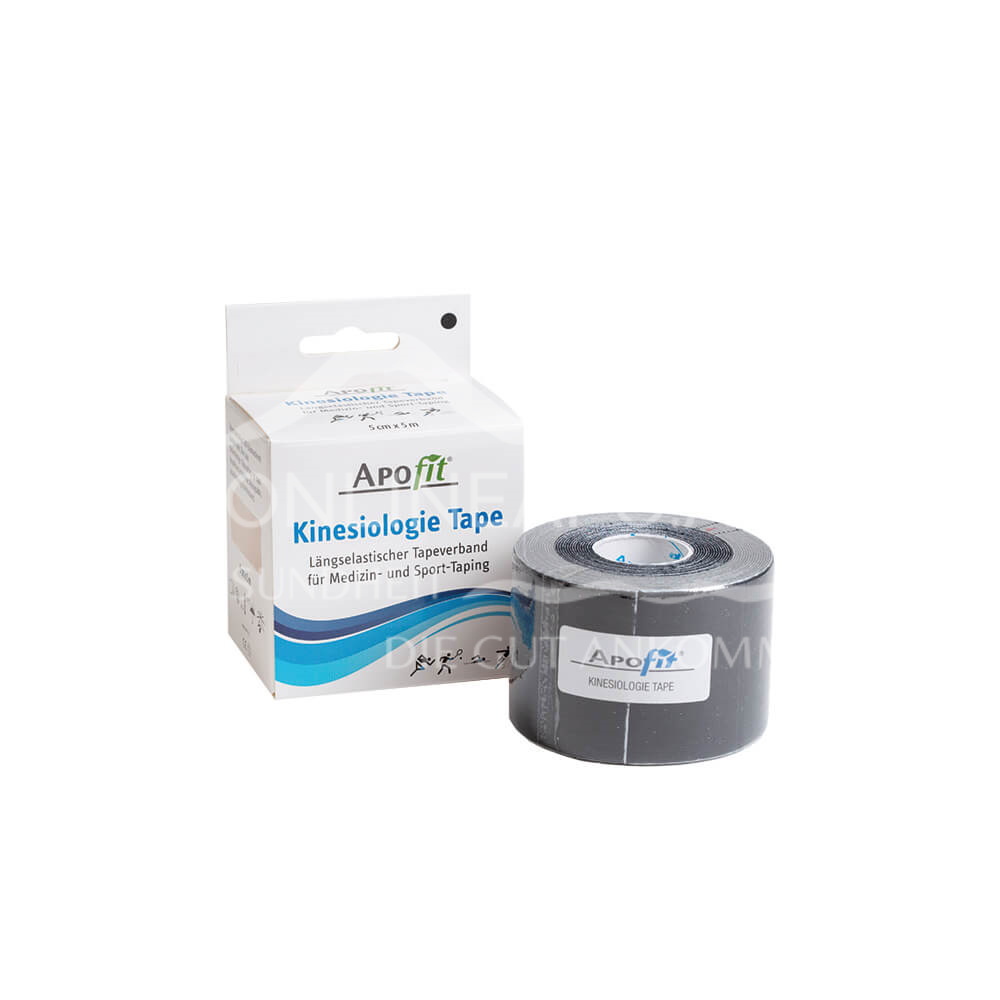 APOfit Kinesiologie Tape schwarz 5 cm x 5 m