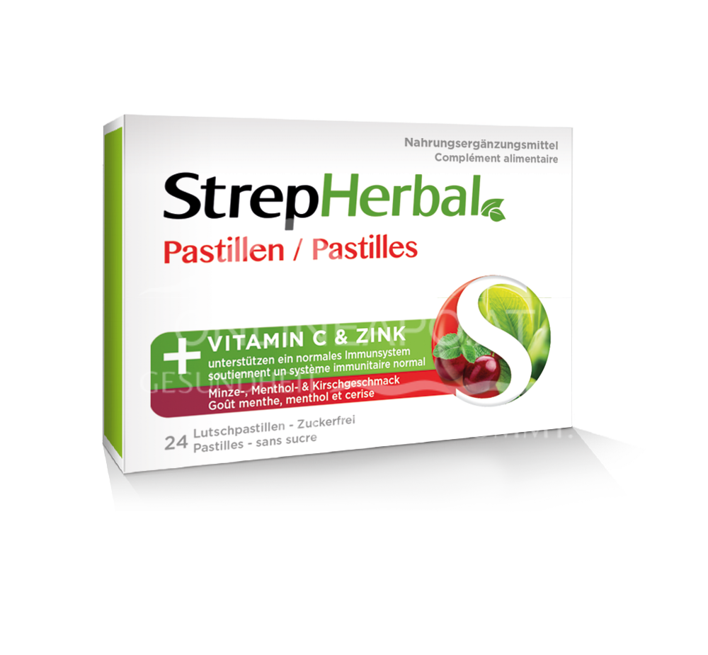 StrepHerbal Minze-, Menthol- & Kirschgeschmack​ Pastillen