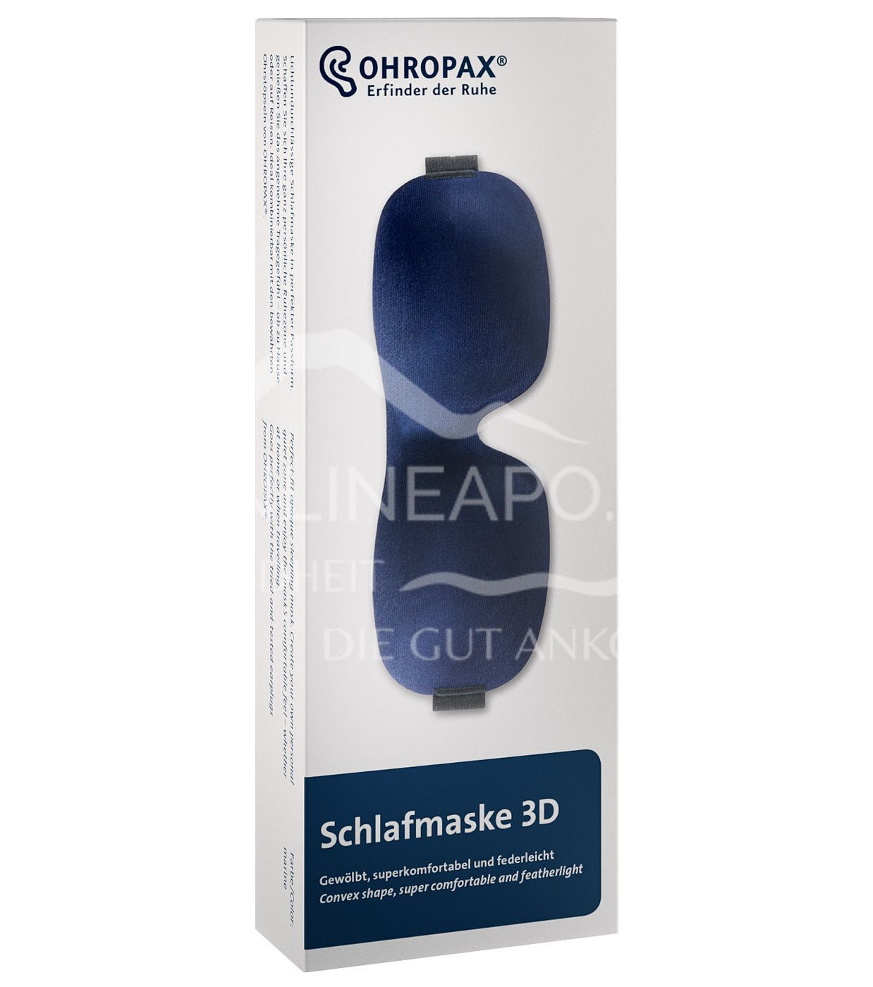Ohropax Schlafmaske 3D Blau mit Aufbewahrungsbeutel