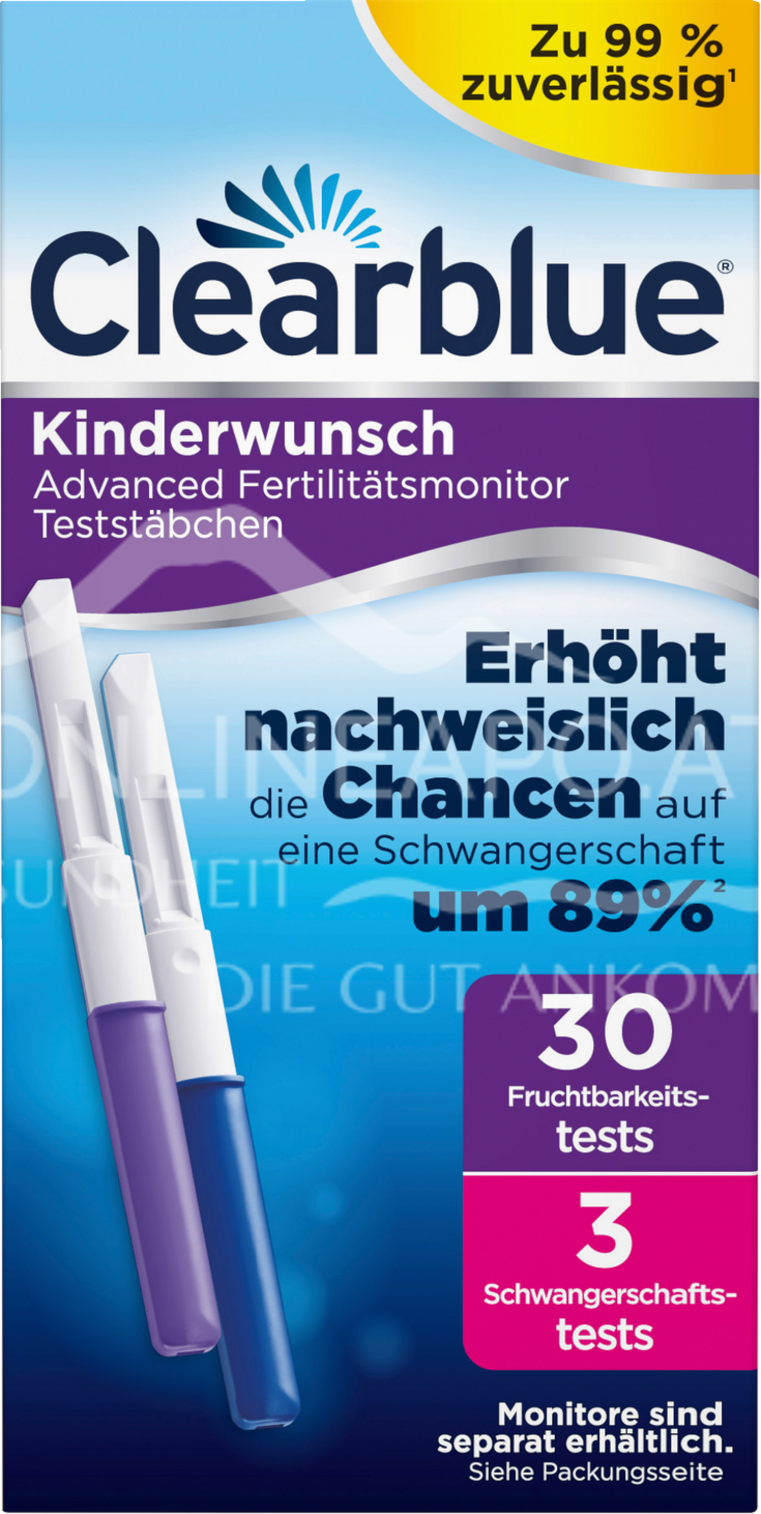 Clearblue Kinderwunsch Advanced Fertilitätsmonitor Teststäbchen