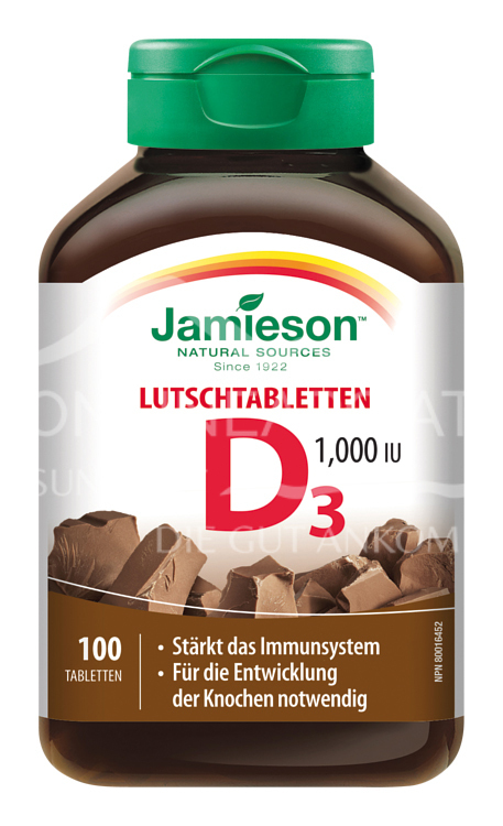 Jamieson Vitamin D3 1000 IU Schokolade Tabletten