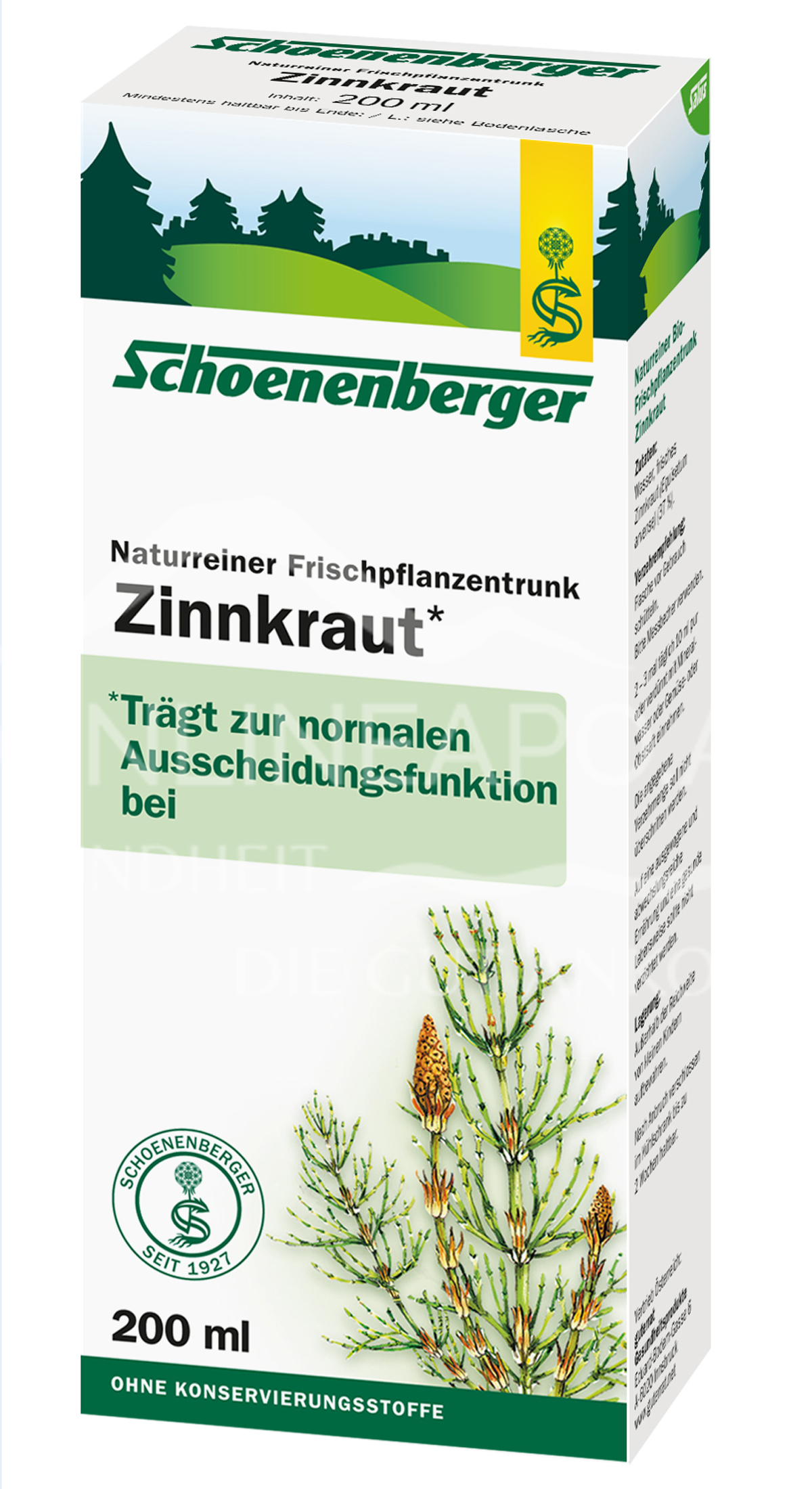 Schoenenberger Zinnkraut Naturreiner Frischpflanzentrunk