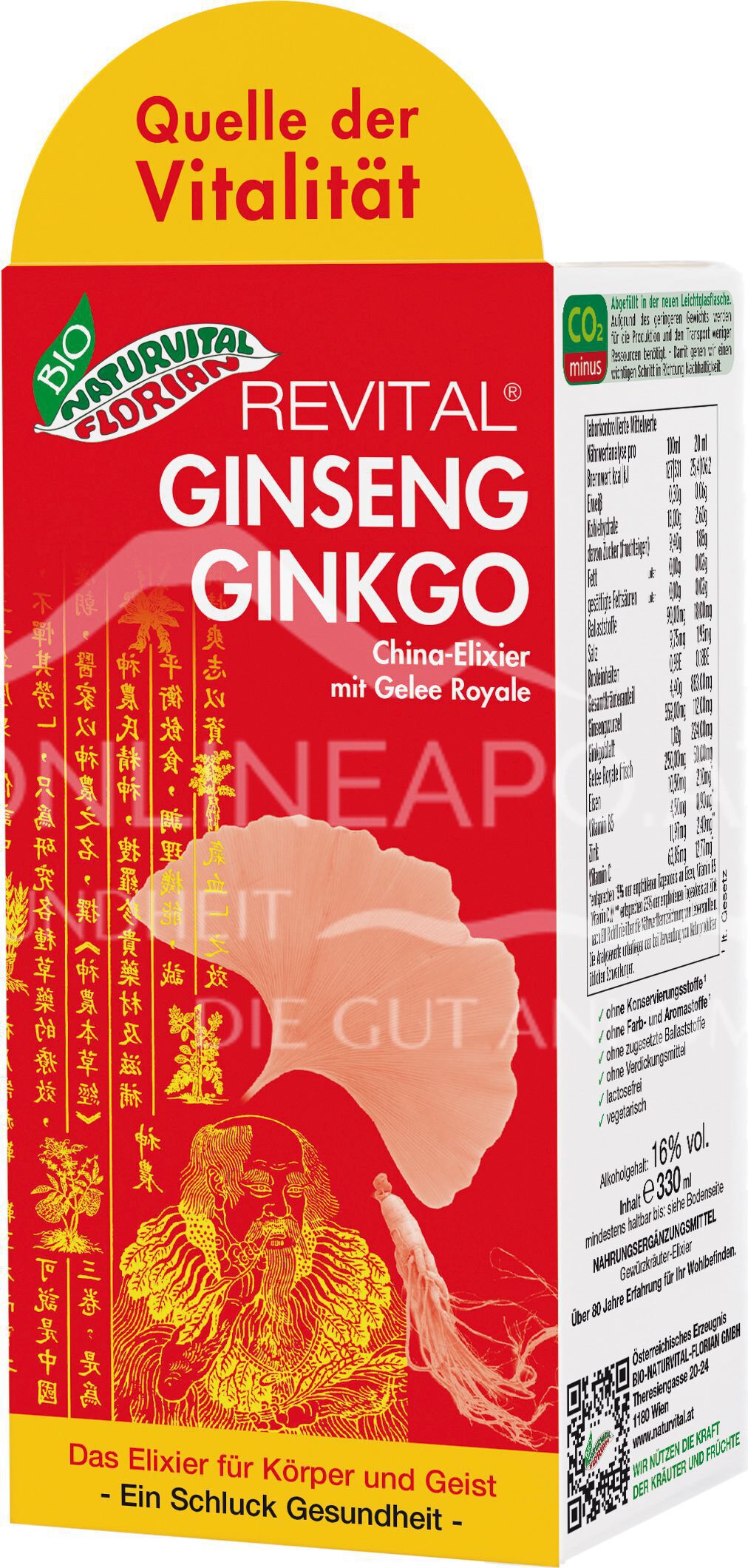 Bio Naturvital Florian Revital Ginseng Ginkgo China-Elixier