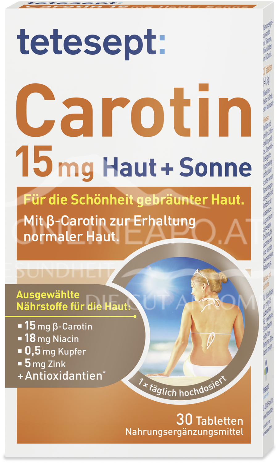 tetesept Carotin 15 mg Haut + Sonne Tabletten