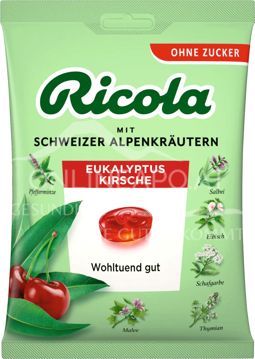 Ricola Eukalyptus Kirsche Bonbons Zuckerfrei Beutel