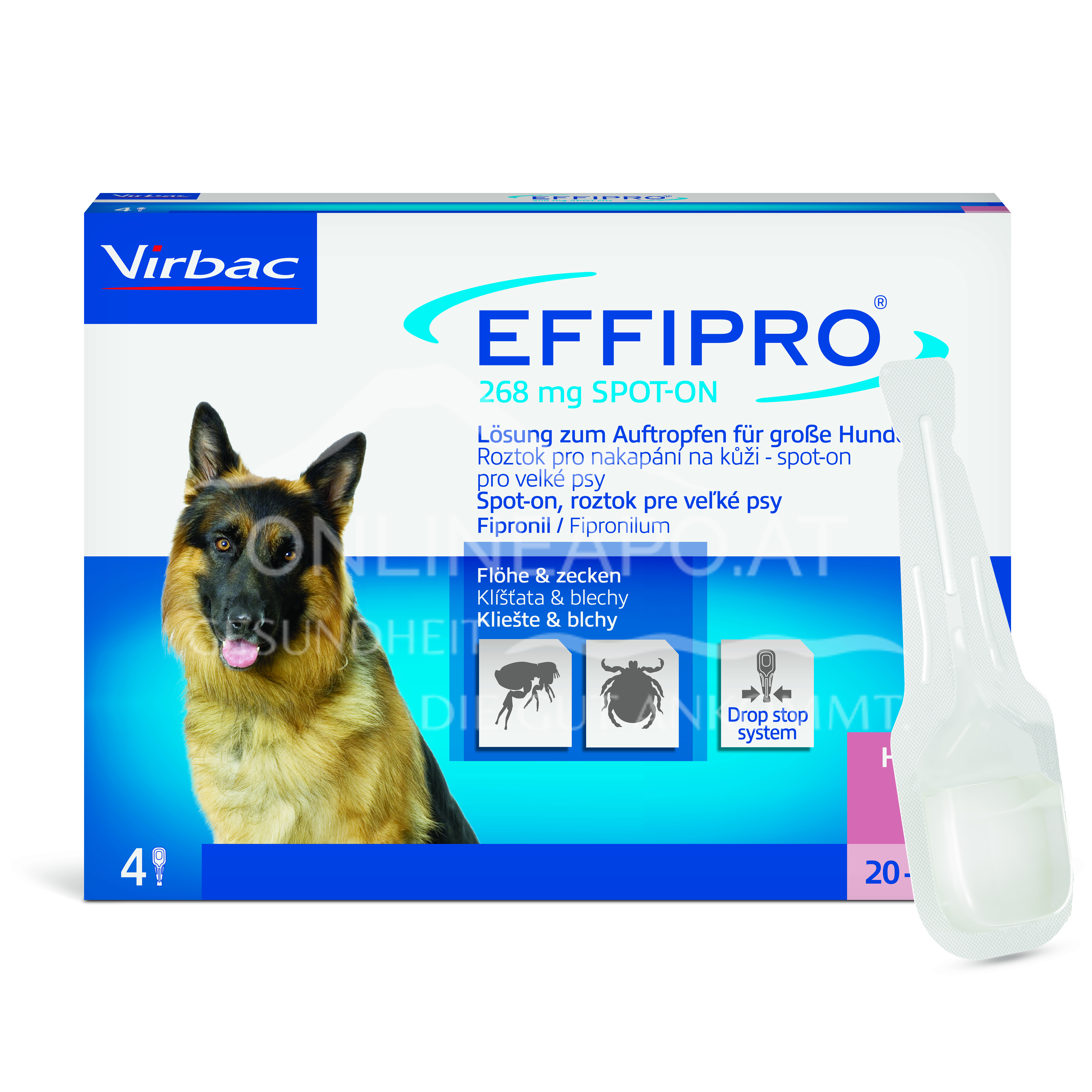 Effipro 268 mg Lösung zum Auftropfen für große Hunde